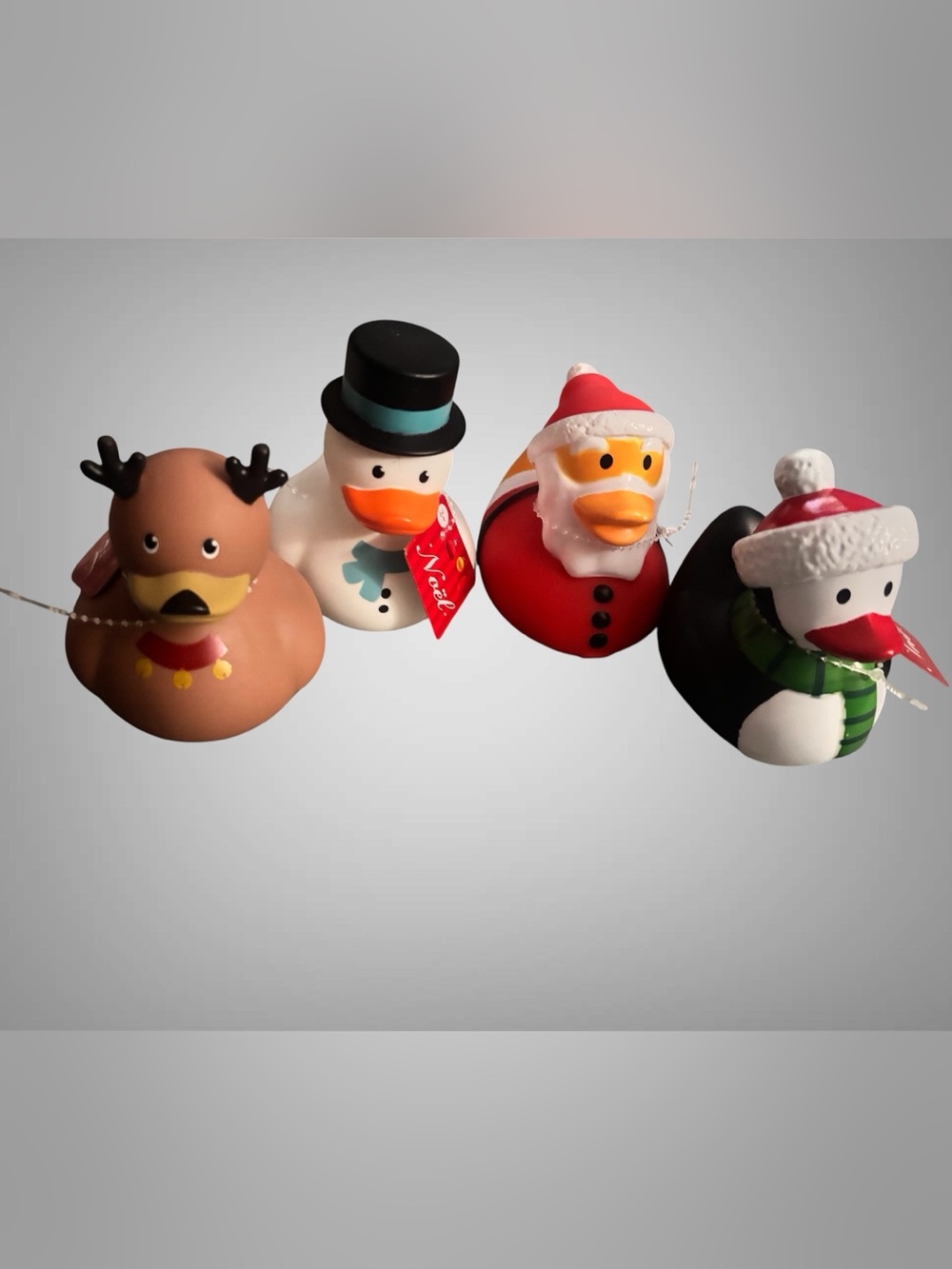 Christmas Themed Costume Rubber Ducks - Set of 4 Full Sized Ducks